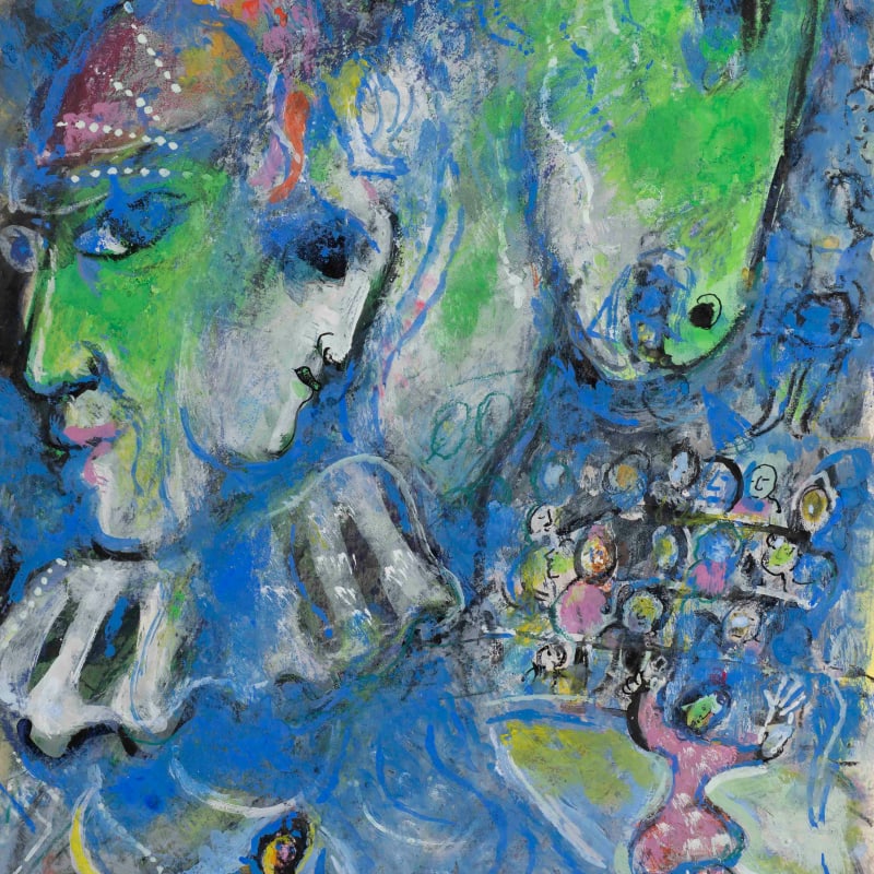 Marc Chagall, Deux profils verts au cirque, 1966