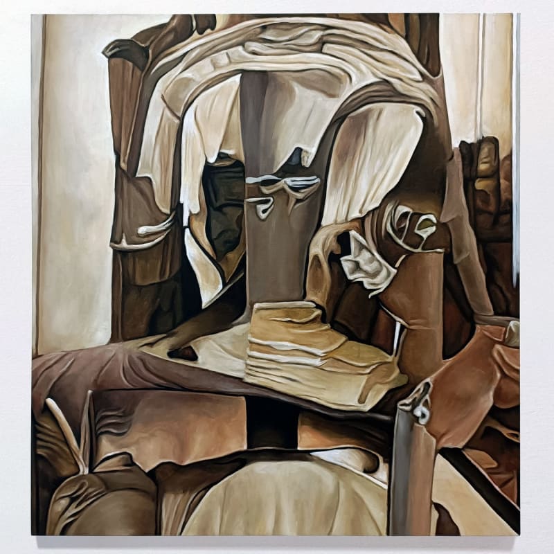 Laleh Kazemi Veisari   Exit /Enter II, 2023  oil on canvas  94 x 88 cm