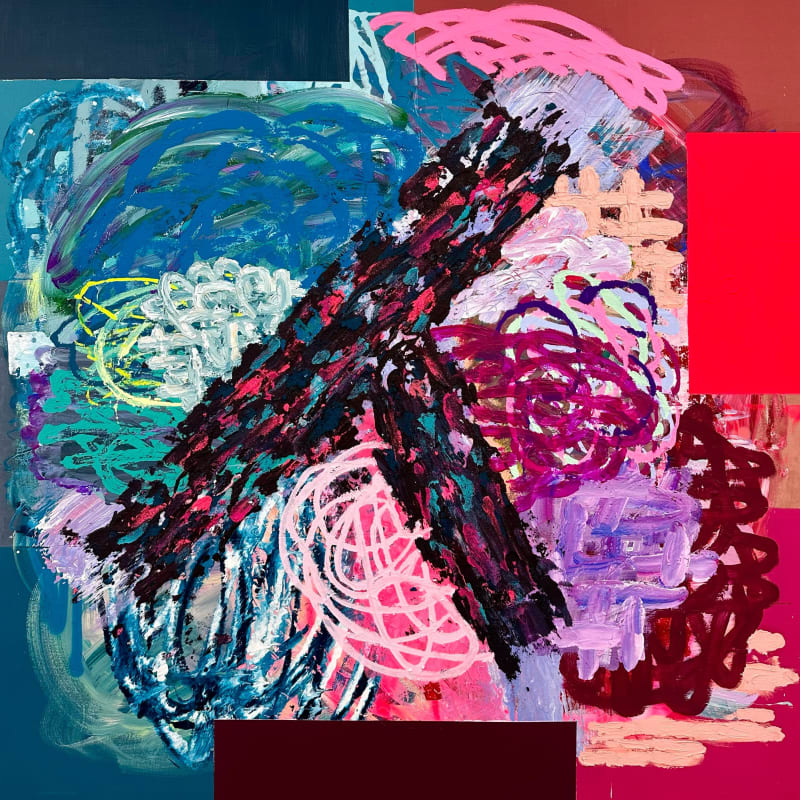 Patrick Alston, Cross Colors (Pink/ Turquoise), 2023