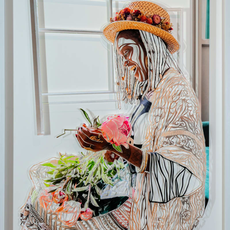 Sharon Walters, Lawrence and flowers, 2024