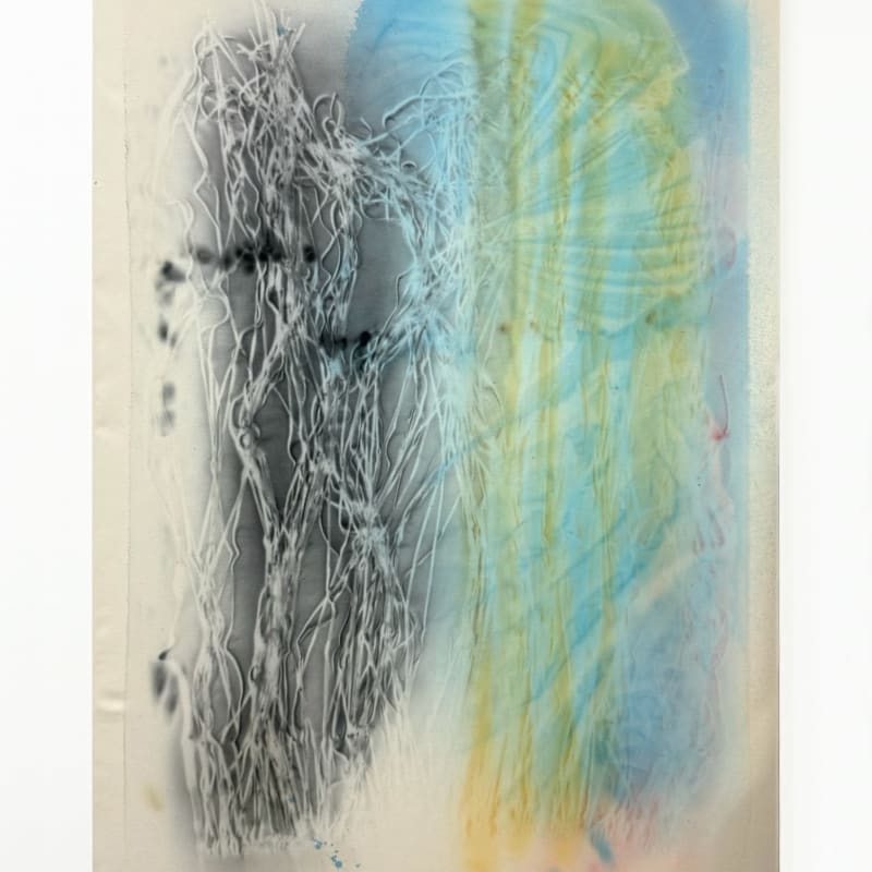 Ren Light Pan, Untitled (tinsel and fabric in blue), 2024