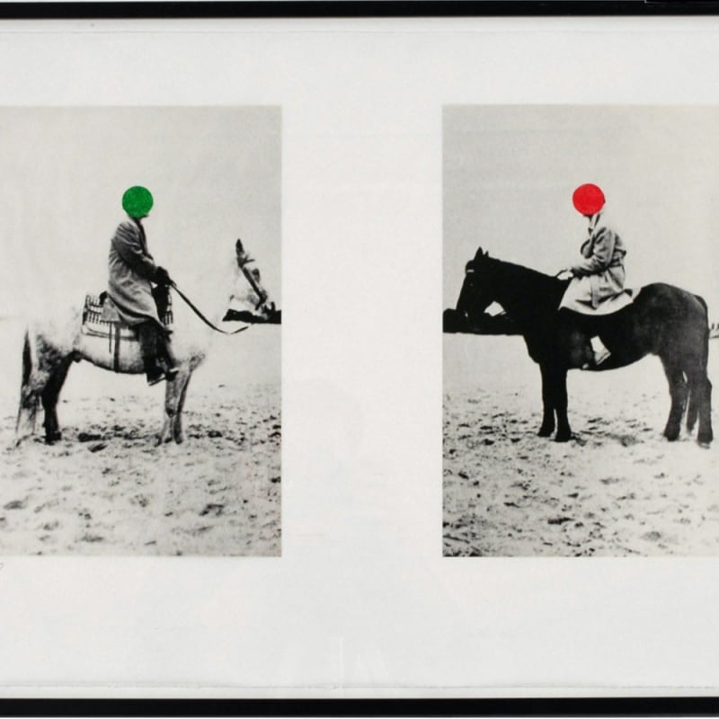 John Baldessari Two Horses and Riders Lithographie 45 x 63 cm 17.72 x 24.8 in Dim. papier: 62,29 x 82,3