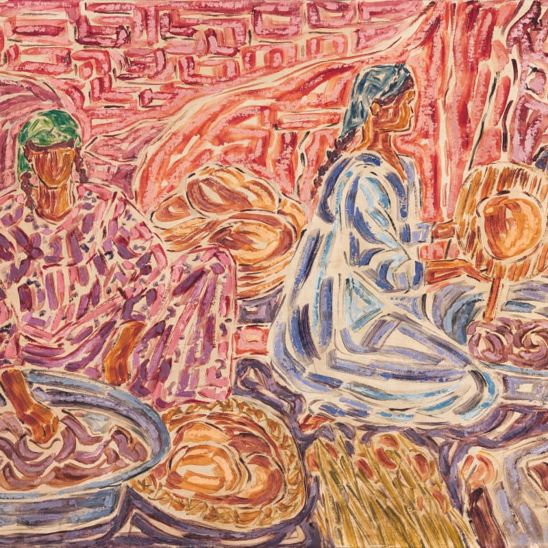 Inji Efflatoun, Untitled (Baking), 1971