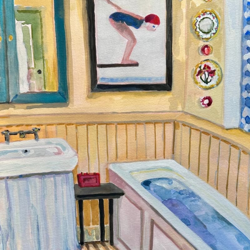 Lottie Cole, Bathe Gently & Dream I - Bathroom with Edna Child, 2024
