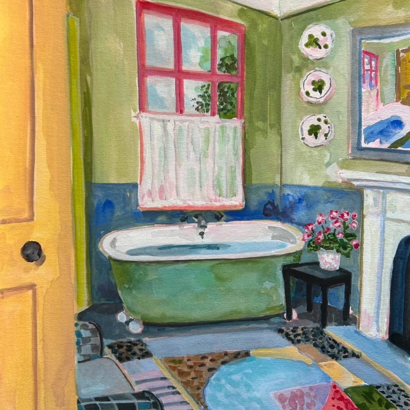 Lottie Cole, Bathe Gently & Dream III - Bathroom with Carpet , 2024