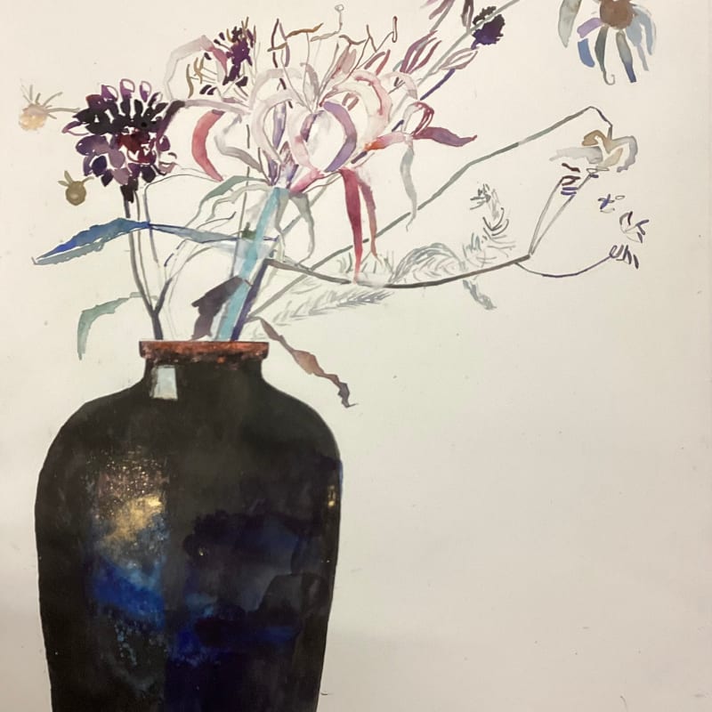 Sophie Knight, Tropical flower daisies and Chinese vase, 2024