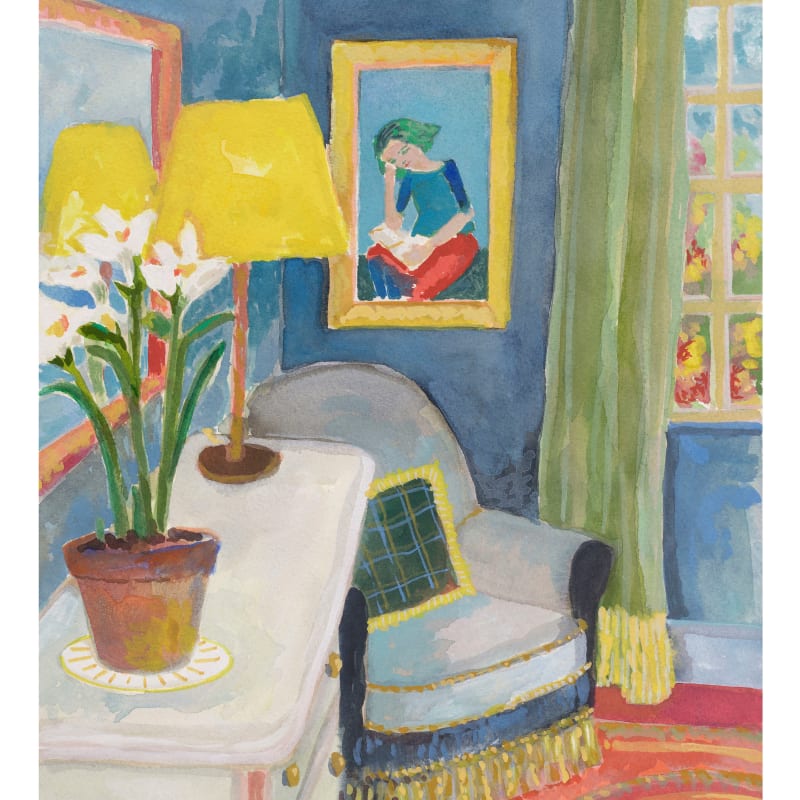 Lottie Cole, Interior with Young Girl Reading I, 2024