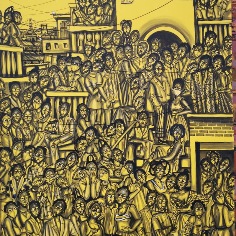 Obou Gbais, Anono crowd yellow, 2020