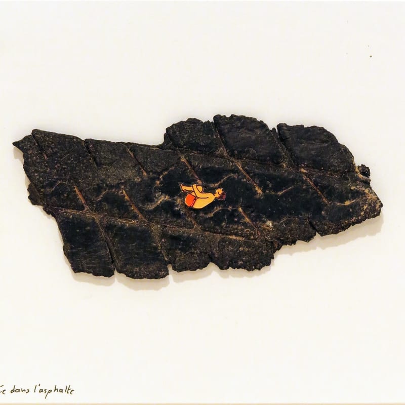 Marcel Miracle Plongée dans l'asphalte. technique mixte. 19 x 22 cm