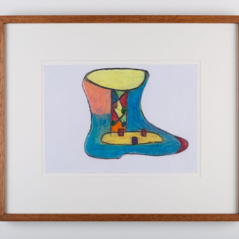 Ataa Oko Sans titre (chaussure) Crayon et crayon de couleur sur papier 15 x 21 cm 5 29/32 x 8 17/64 inches