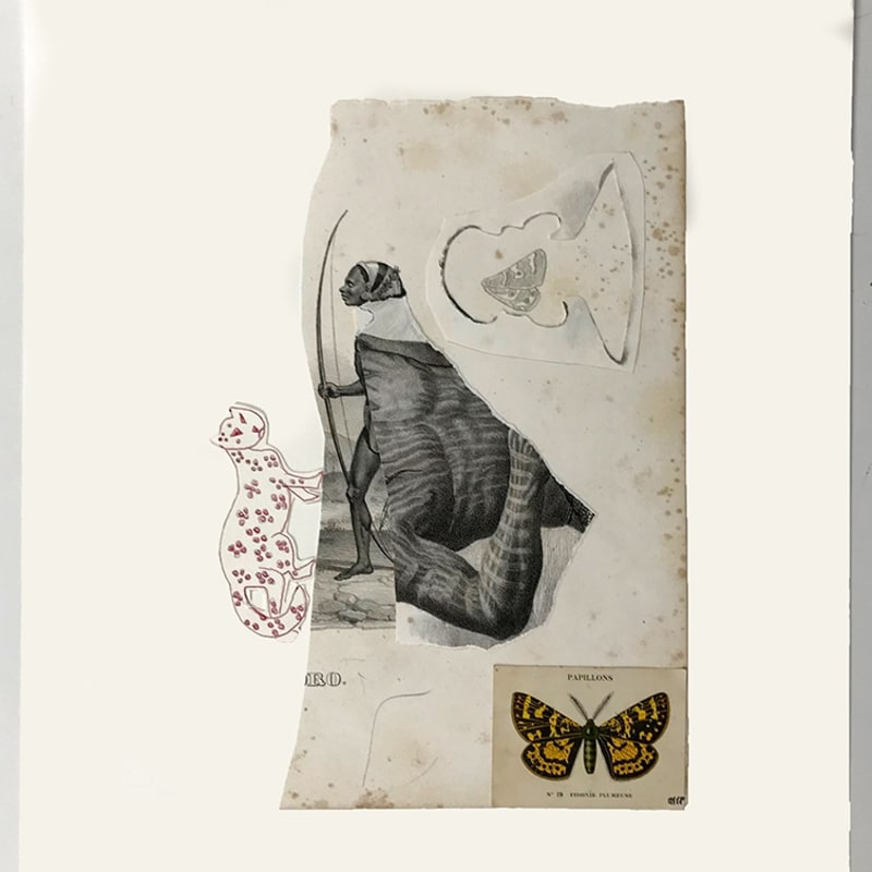 Marcel Miracle Robe de la panthère Collages et stylo bille sur papier 40 x 30 cm