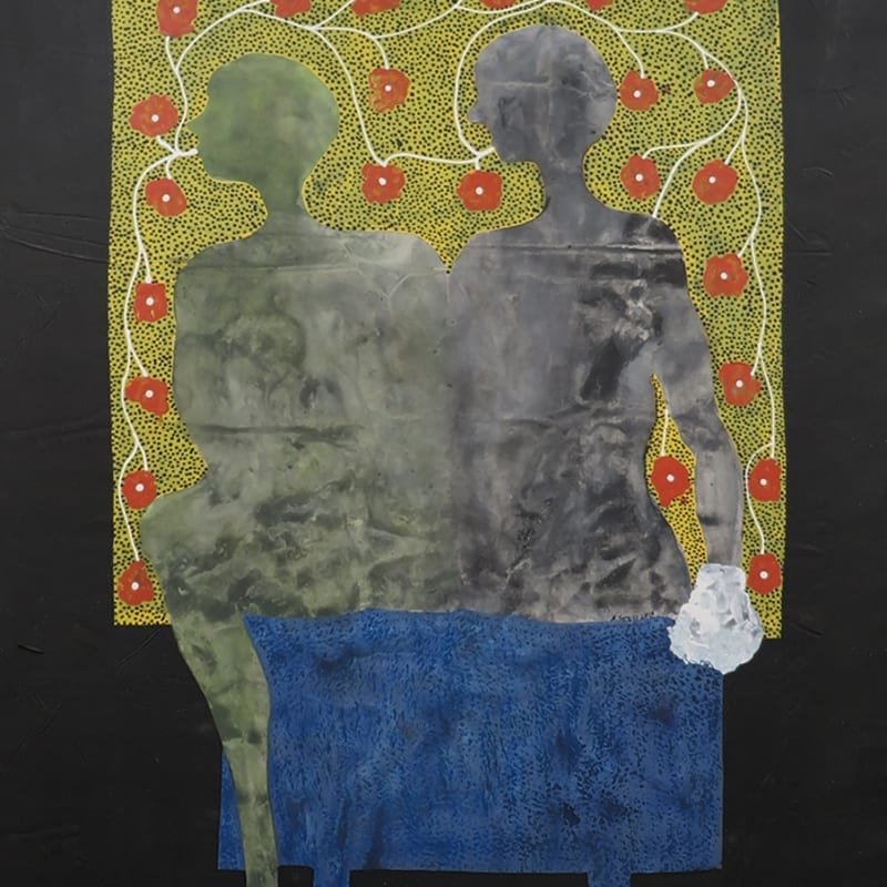 Amadou Sanogo Nécessité d'aller ensemble Acrylique sur toile 197 x 139 cm 77.5 x 54.7 inches