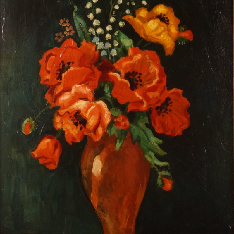 Francis Picabia Sans titre (Bouquet de fleurs pavots) Huile sur panneau 73 x 53 cm (archives)