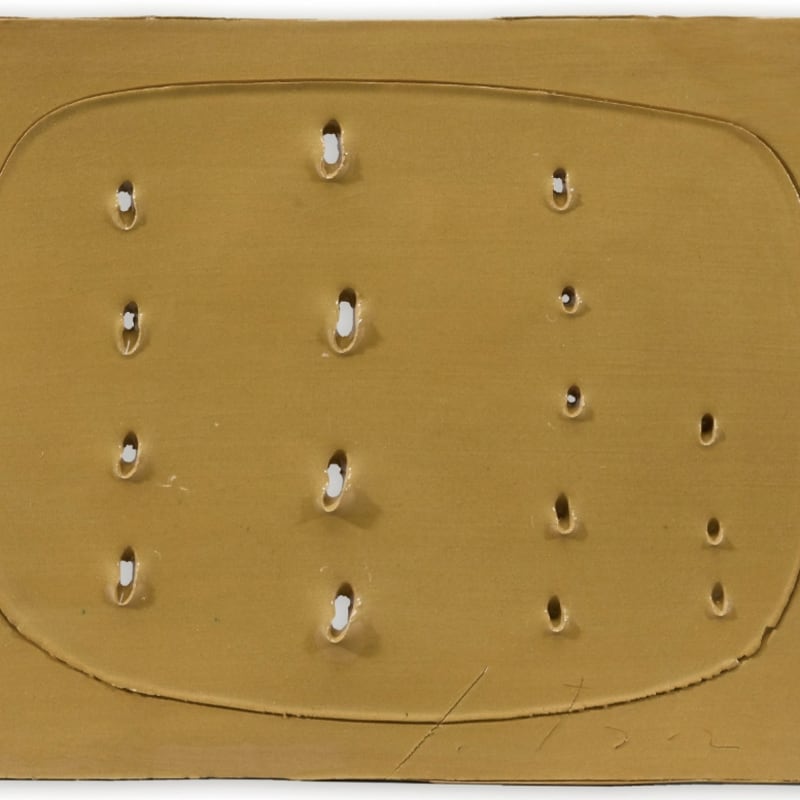 Lucio Fontana Sans titre terre cuite émaillée 26,5 x 42 cm