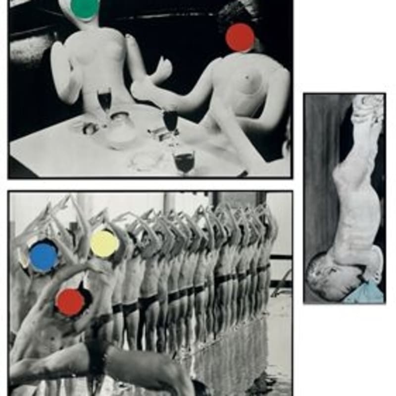 John Baldessari Inflatable Women/Divers/Baby photographies en noir et blanc huile et vinyl 233 x 184 cm