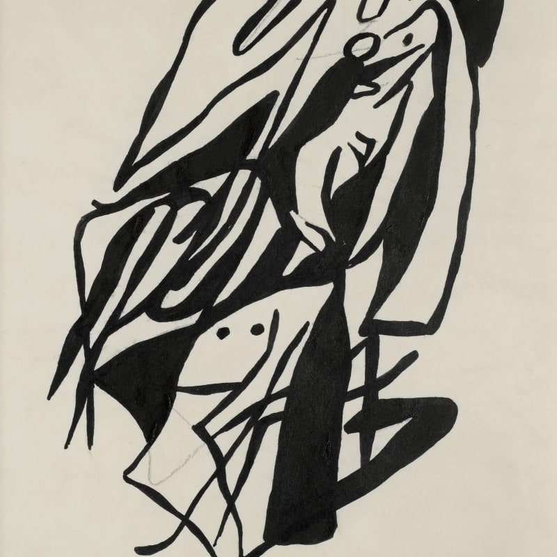 Jean Arp Composition Dada dessin à l'encre sur papier 27,5 x 21,5 cm
