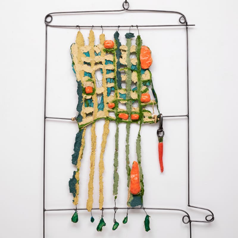 Sahar Khoury, Untitled (Window with yellow and carrot charm), 2024