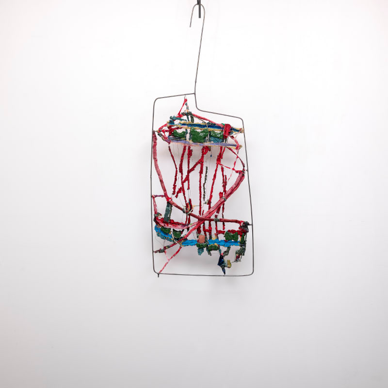 Sahar Khoury, Untitled (Window with red and long hook), 2024
