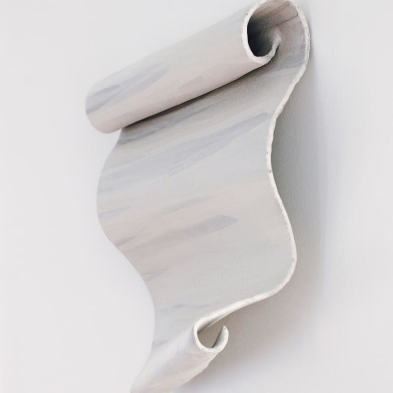 Yoon Young Hur  The Fold, #21, 2021  Grogged sculpture in clay with matte white glaze (hand-poured)  36.8 x 44.6 x 16.5 cm