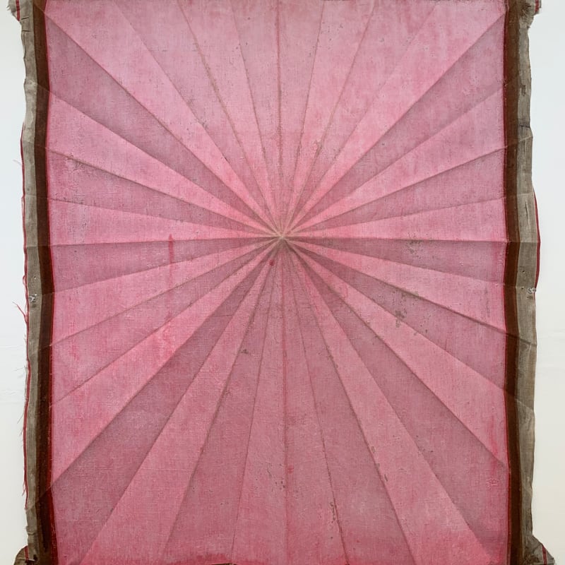 Jeff McMillan  Untitled (pink H - 101), 2018-19  Oil on linen, tacks  93 x 78 cm