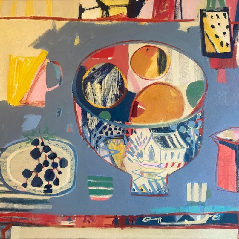 Anna Hymas, Fruit Bowl Still Life with Grapes