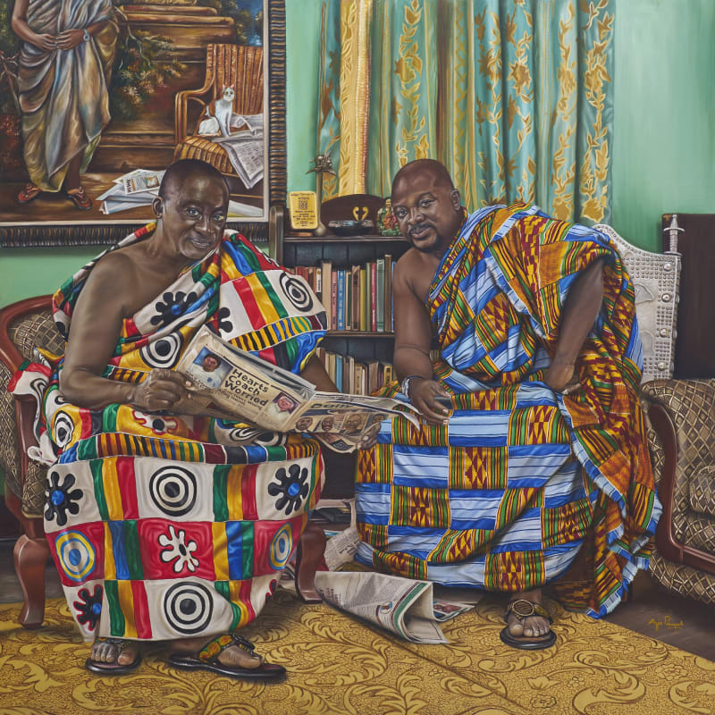 Afia Prempeh Kwaku and Osei Tutu Prempeh, 2021 Oil on Canvas 183 x 183 cm 72 1/20 x 72 1/20 inches