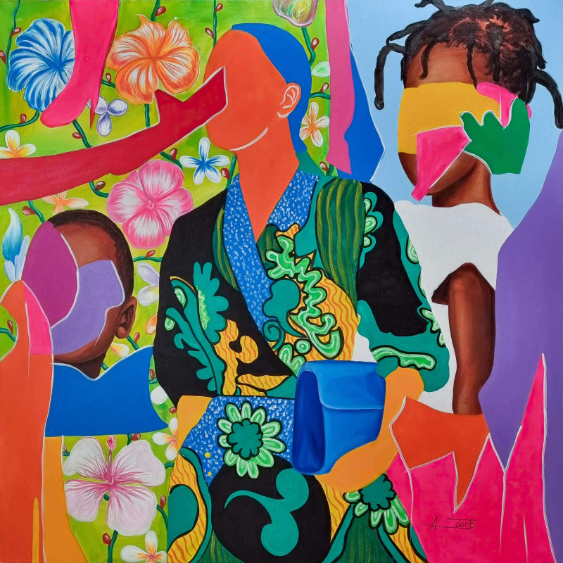 Ajarb Bernard Ategwa - New Design 2 - 2024 - 150cm x 150cm - Acrylic on canvas