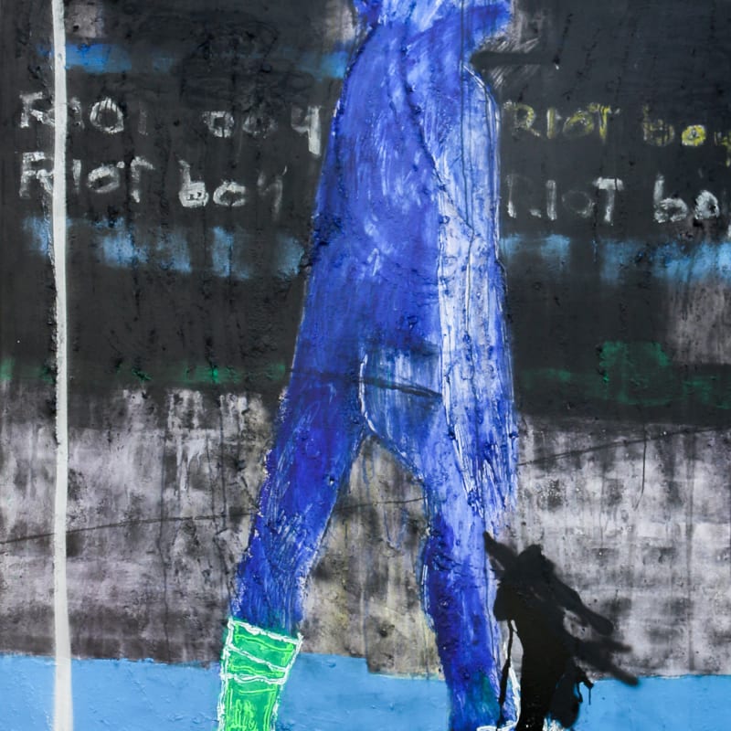 Bob-Nosa - Angry boy - 2019 - 168cm H x 137cm W - Acrylic and spray paint on textured canvas