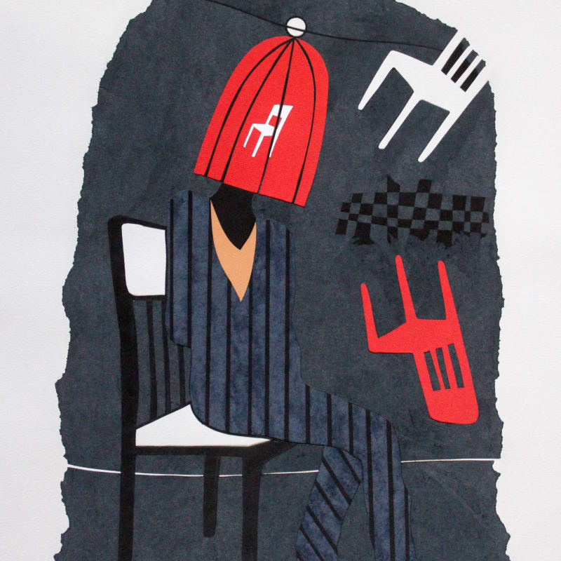 David Thuku - Series "Empty seats" - Untitled VII - 2019 - 76,5cm H x 57cm W - Papercuts (sgraffito)