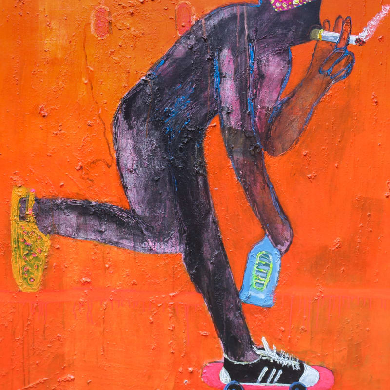 Bob-Nosa - Reckless youth - 2019 - 122cm x 122cm - Acrylic on textured canvas