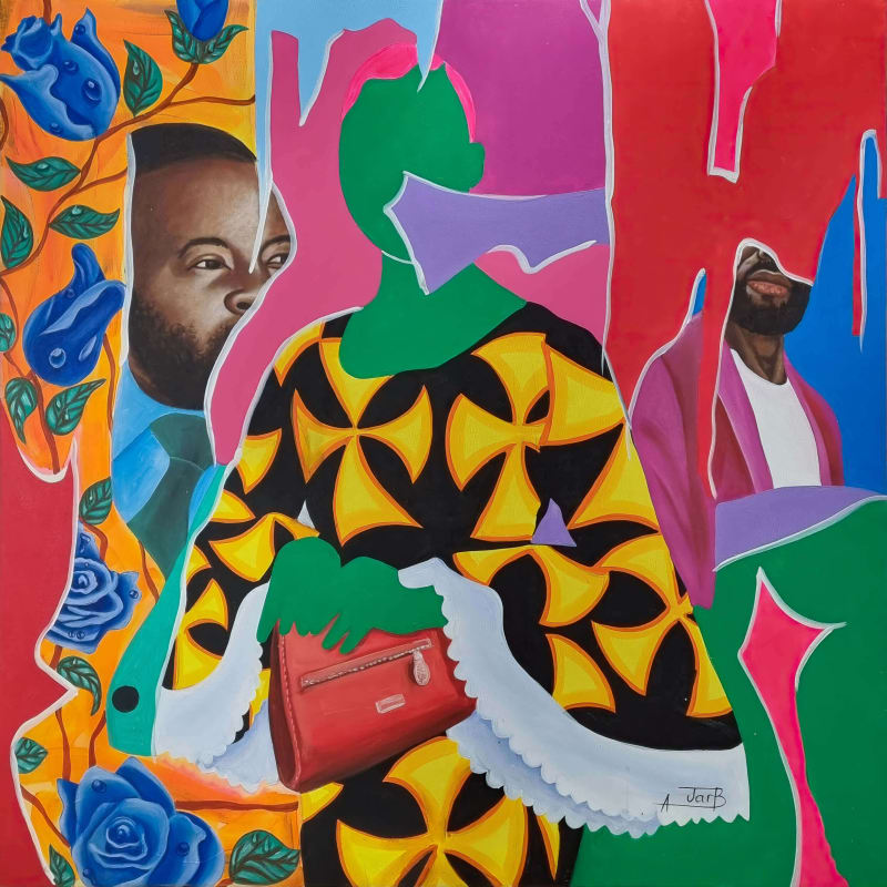 Ajarb Bernard Ategwa - Classic Woman - 2024 - 150cm x 150cm - Acrylic on canvas