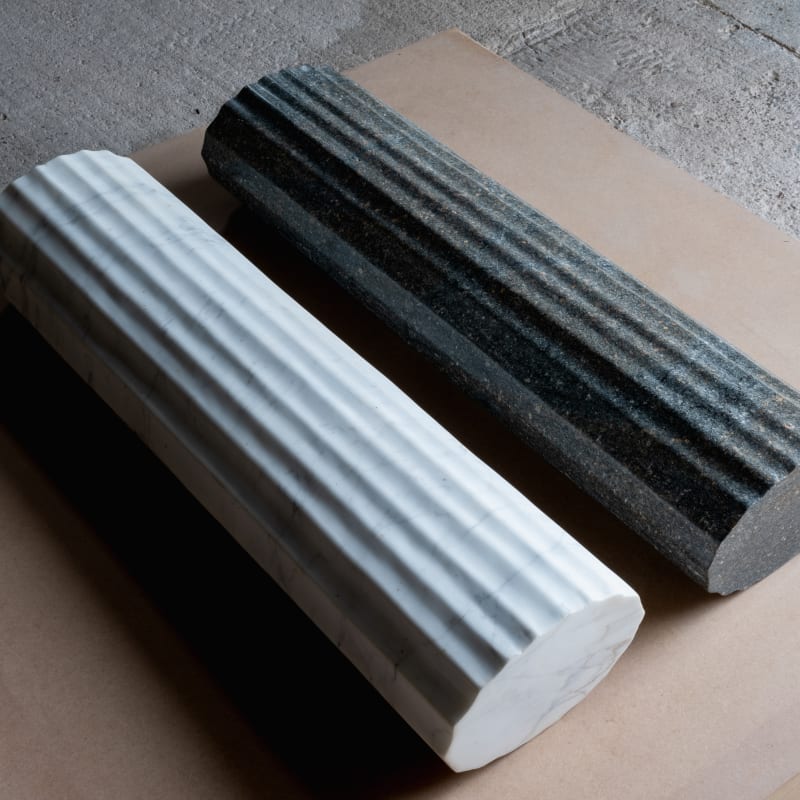 Untitled, 2014 Grey Purbeck marble and Carrara marble