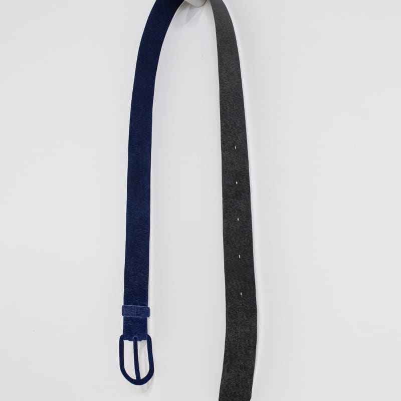 Gordon Hall Belt (Black and Navy), 2023 Colored pencil on paper, painted wood peg 15 x 64 x 8 cm