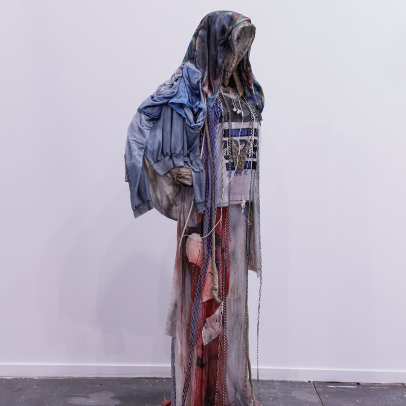 Isabella Fürnkäs, Unpredictable Liars Revolt, 2021, installation, various materials and fabrics, coated with epoxy, size variable. Courtesy of the artist and Hua International Booth designed by Krista Xueying Yu
