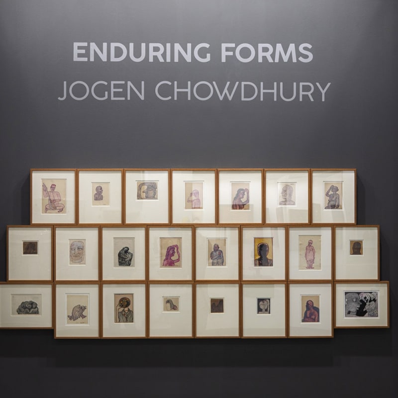 Installation view of Enduring Forms by Jogen Chowdhury at India Art Fair