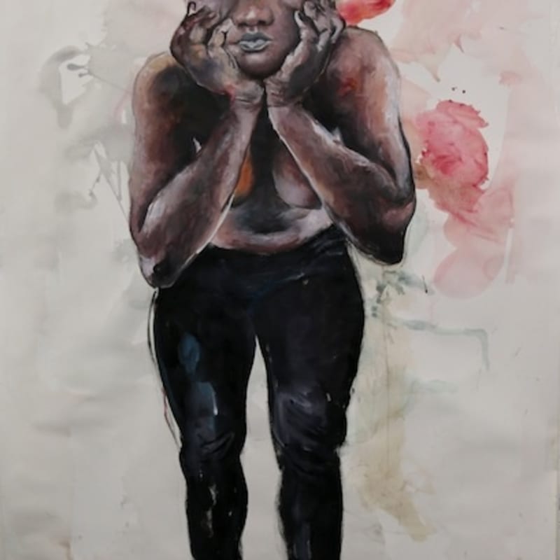 Ndidi Emefiele Toilet 2015 Acrylic on paper 150 x 100cm