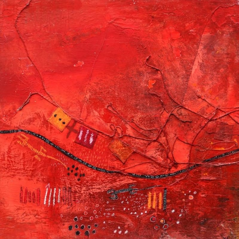 Tchif Le Chemin du Sang I (The Way of Blood) 2013 Mixed media 100 x 100cm