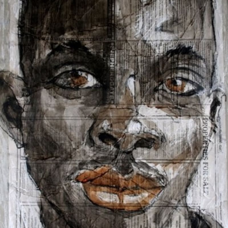 Alex Nwokolo Untitled II 2011 Acrylic chalk pastel on newsprint on chipboard 44 x 60cm