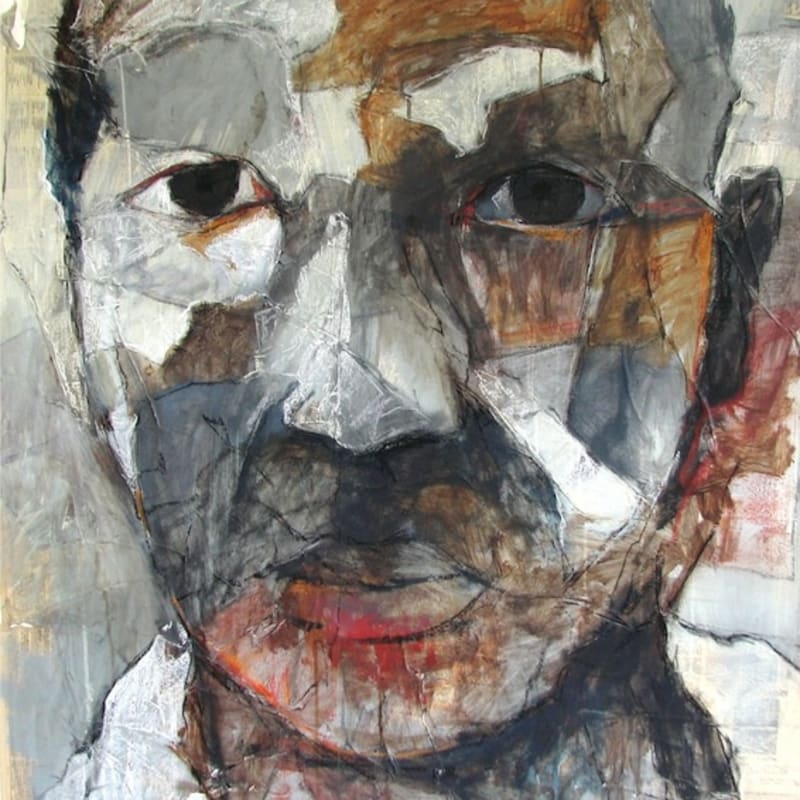 Alex Nwokolo Fragmented Hope 2009 Acrylic, pastel, newspapers on canvas 100 x 150cm