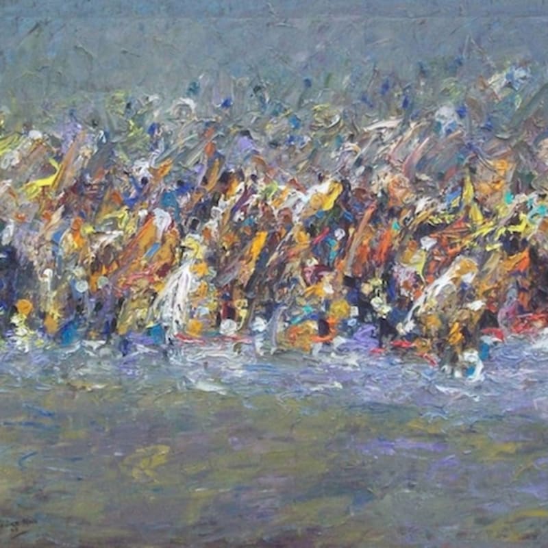 Emenike Ogwo Argungu Festival 2009 Oil on canvas 152.5 x 182cm