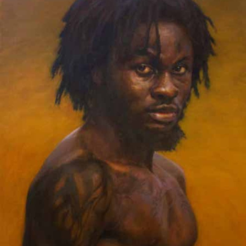 Ebenezer Akinola Becoming...II 2018 Oil on canvas 121 x 95cm