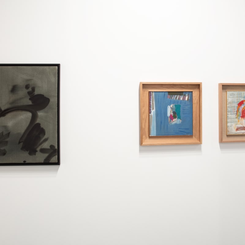 From left to right: Nasser Assar, Sans titre, 1961; Chafic Abboud, Untitled; Chafic Abboud, Le temps de poésie