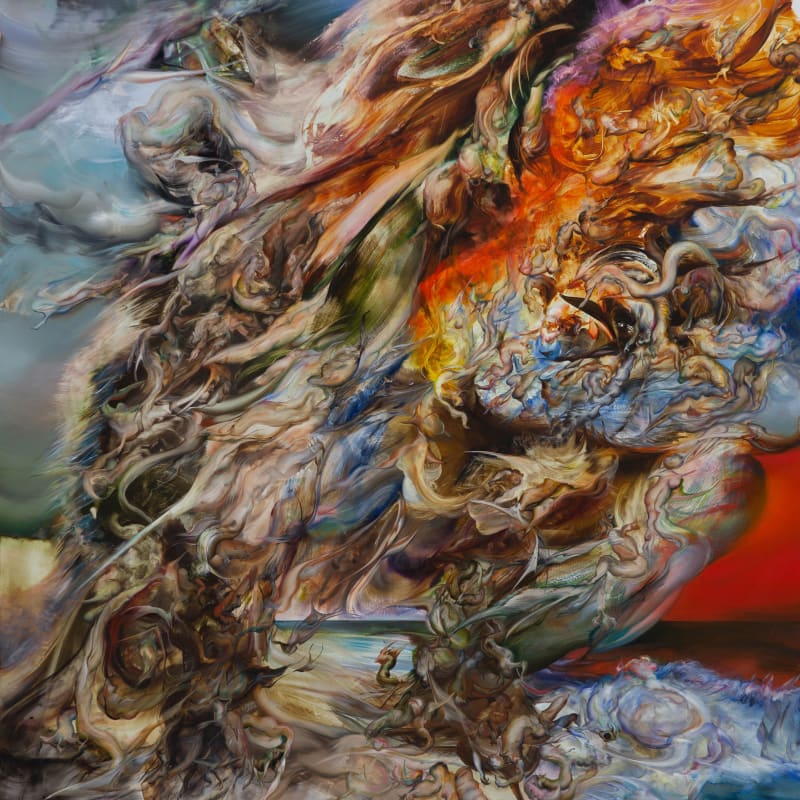 Ruben Pang A Pre-Worldly Fire Kindled Within 2023 Oil, alkyd and dammar varnish on aluminum composite panel 220 × 150 cm