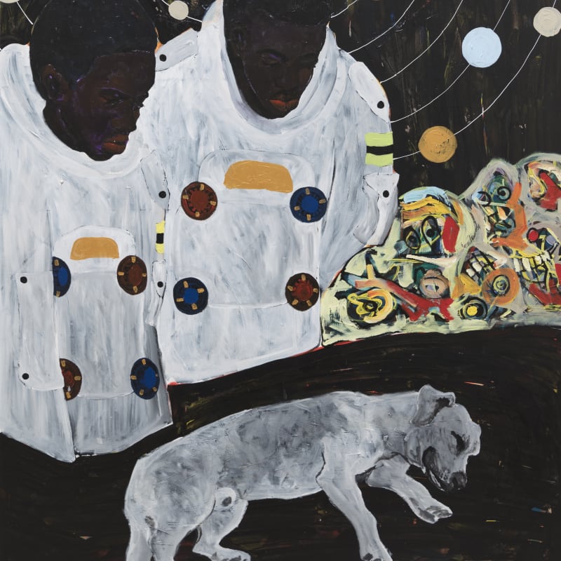 Godwin Champs Namuyimba The Sleeping White Dog 2023 Acrylic on canvas 182 × 144 × 3 cm