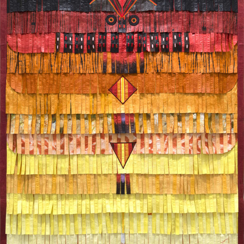 Abdoulaye Konaté Ocre au jaune-regard 2018 Textile 231 x 184,5 cm
