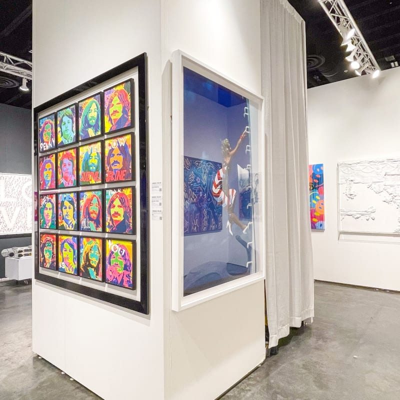 Paintings displayed at Carousel Fine Art's gallery both at the Palm Beach Modern and Contemporary art fair, 2022.