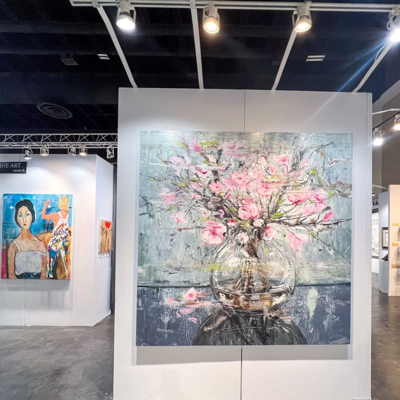 Paintings displayed at Carousel Fine Art's booth at the Palm Beach Show art fair, 2023.