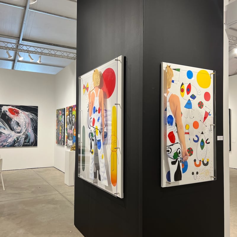 Paintings displayed at Carousel Fine Art's gallery both at Context Art Miami 2023.