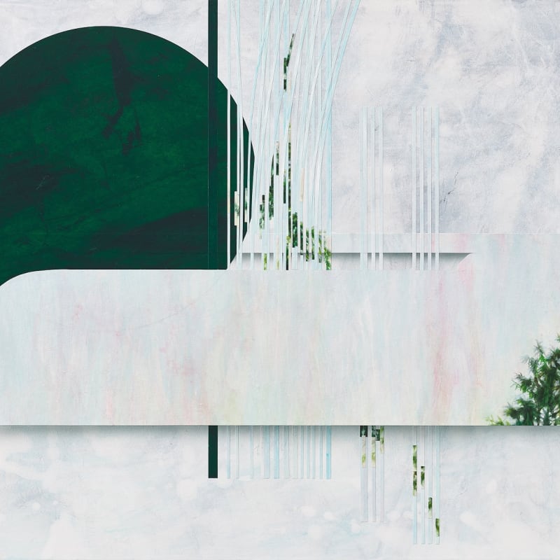 이상덕 Lee Sang Deok  지평  2024  50x65.1cm  장지에 먹, 혼합채색, 콜라주