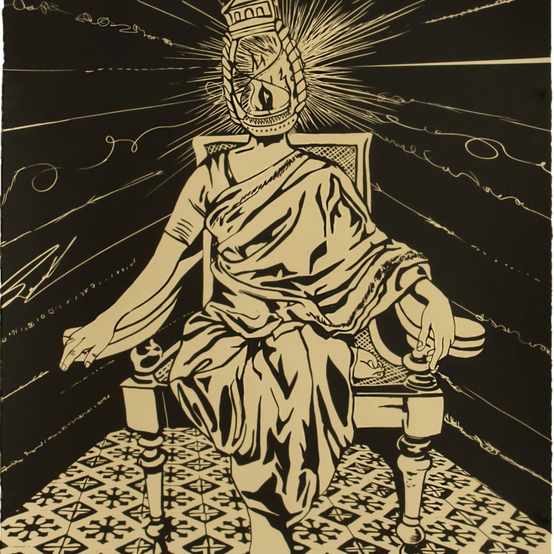 Chitra Ganesh, After the Dream, 2018, Linocut BFK Rives Tan, 280gsm, Edition of 35, 20 1/ 8 x 16 1/8 inches (51.1 x 41 cm)